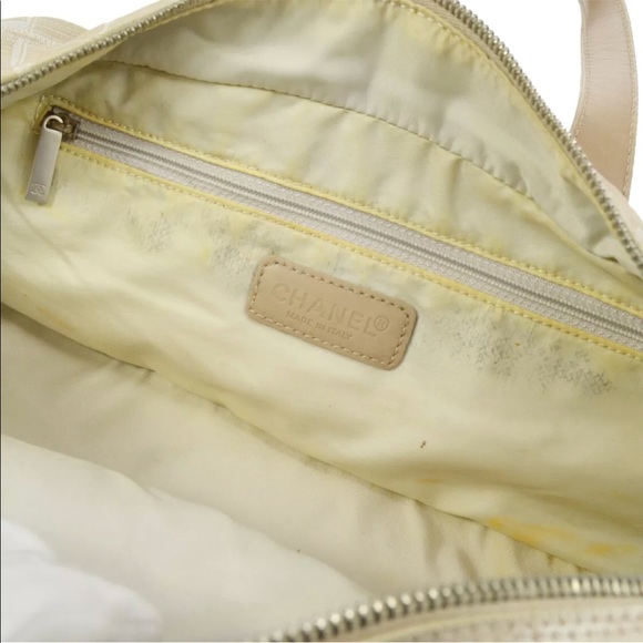 Chanel CC Travel Line Beige Nylon Handbag - Picture 10 of 12